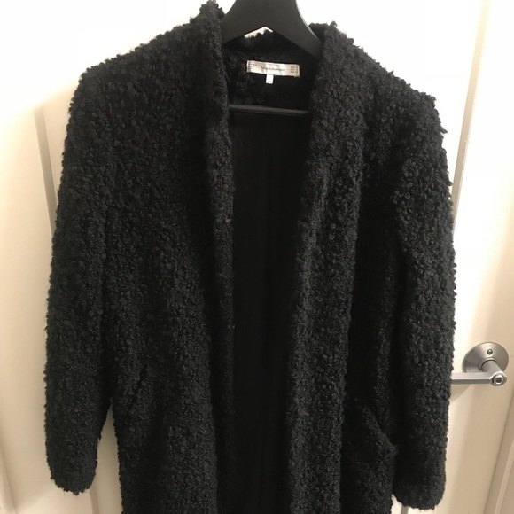 black fuzzy coat